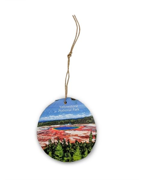 Yellowstone Grand Prismatic Bug Wood Ornament