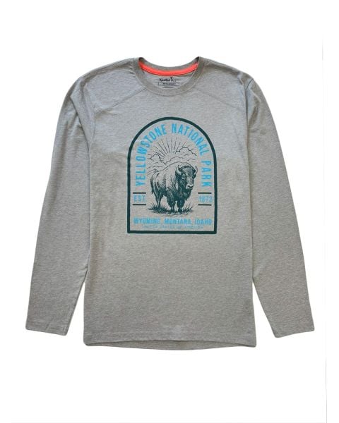 Yellowstone Bison Mountain Long Sleeve T-Shirt
