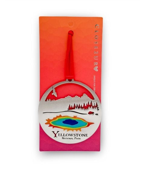 Yellowstone Grand Prismatic Colored Metal Ornament