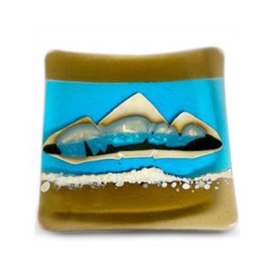 Mountain Scape Fused Glass Plate