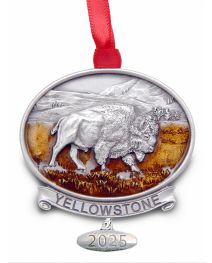 Pewter Bison Yellowstone Ornament 