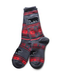 Red Charcoal Buffalo Dot Socks