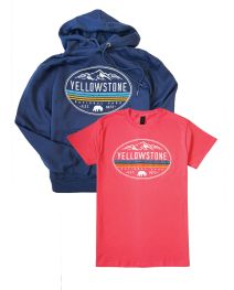 Navy and Coral Hood Sweatshirt & T-Shirt Combo