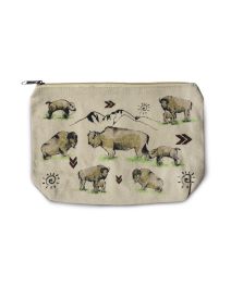 Buffalo and Baby Zip Pouch