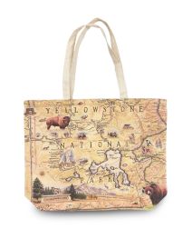 Yellowstone Map Canvas Tote Bag
