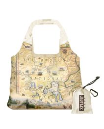 Yellowstone Map Packable Tote Bag